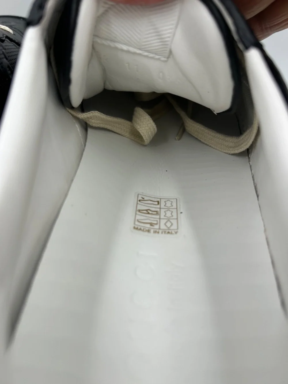 Gucci Chunky B Perforated GG Embossed Leather Sneakers. Size 11.5. (Fits 12.5)
